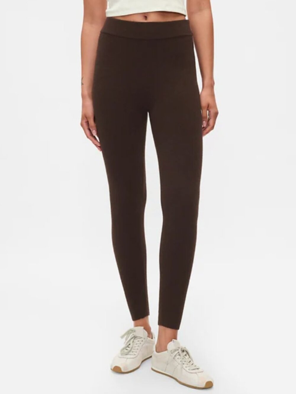 GAP CashSoft Terra Brown Ribbed Knit Sweater Leggings, NEW